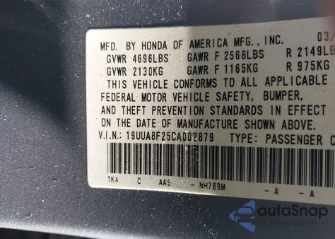 2012 Acura Tl 3.5 from USA, damaged, VIN 19UUA8F25CA002879
